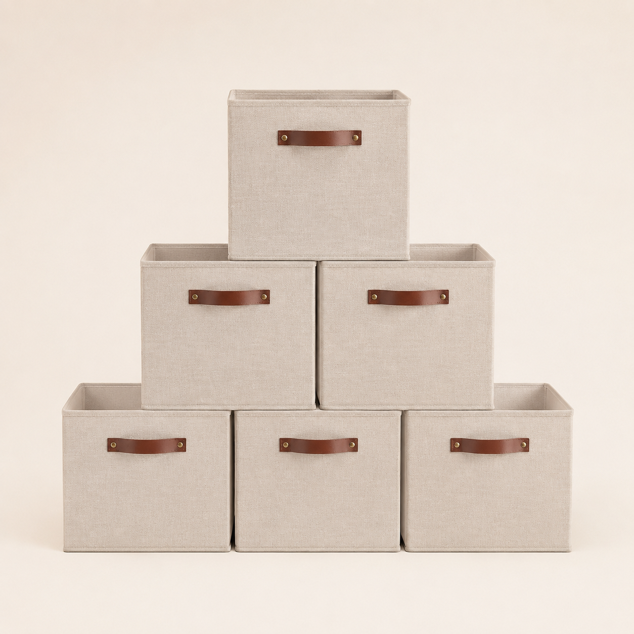 Foldable Fabric Storage Cube Bins — Set of 6