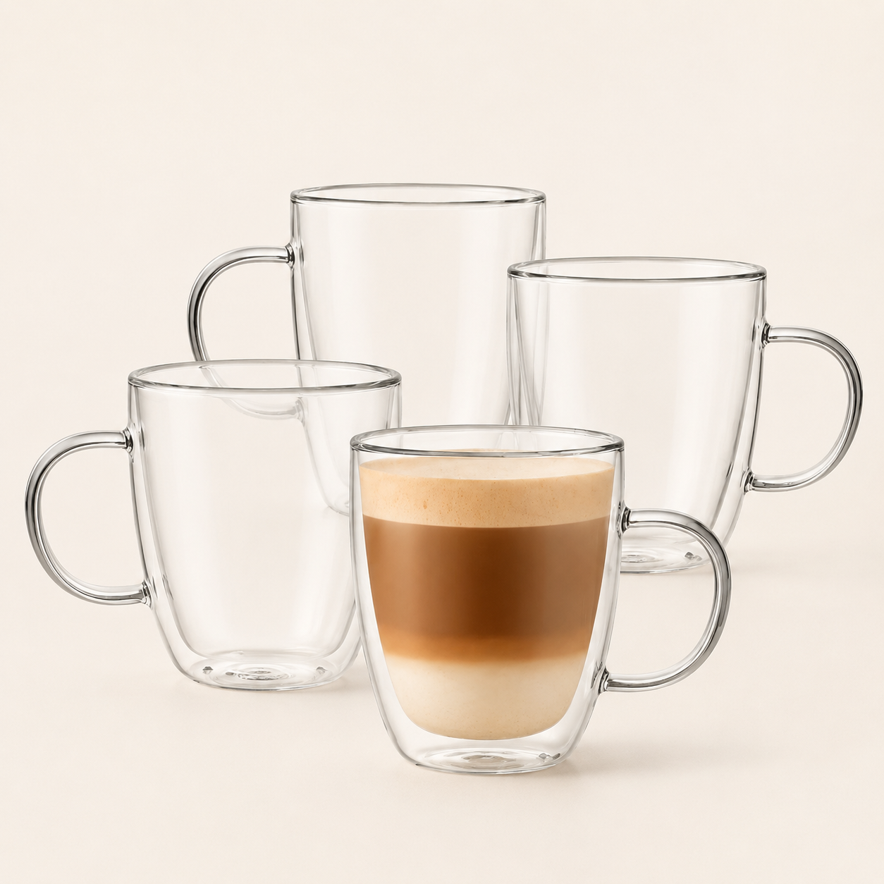 Double-Wall Glass Coffee Mugs