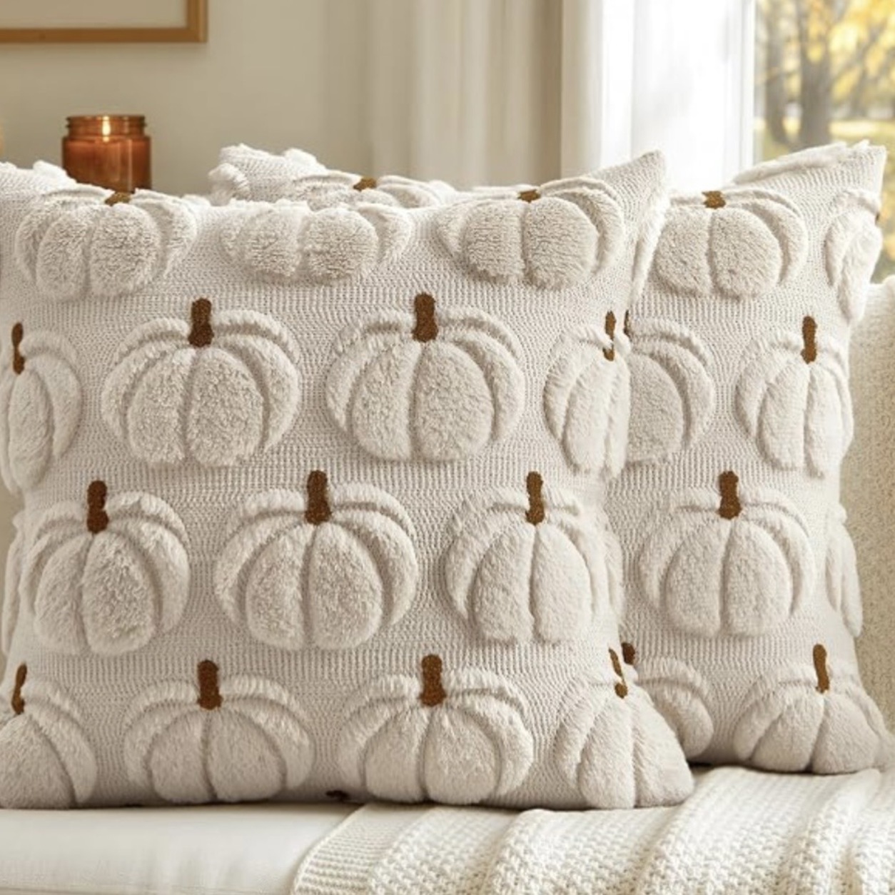 Textured Pumpkin Pillow Covers