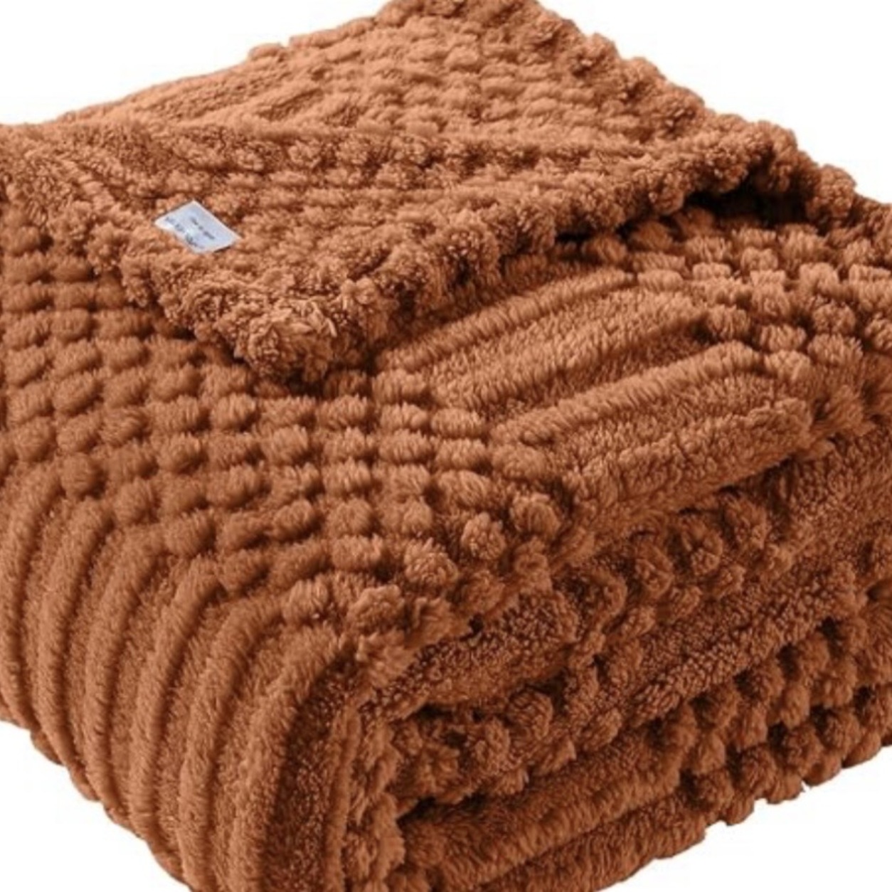 Rust Textured Throw Blanket
