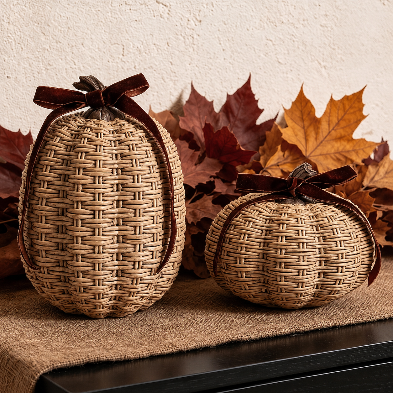 Fall Rattan Pumpkins
