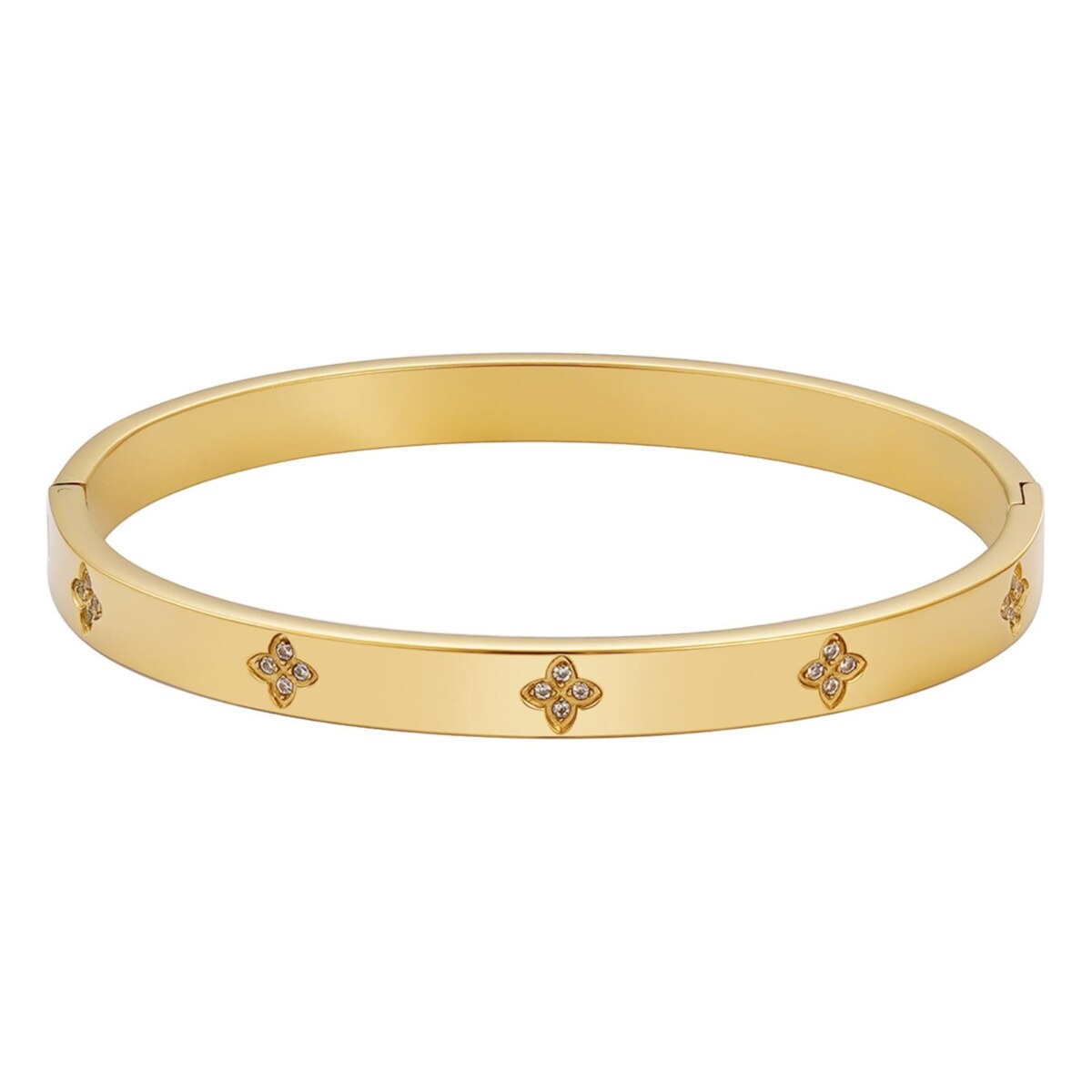 CZ Clover Bangle Bracelet