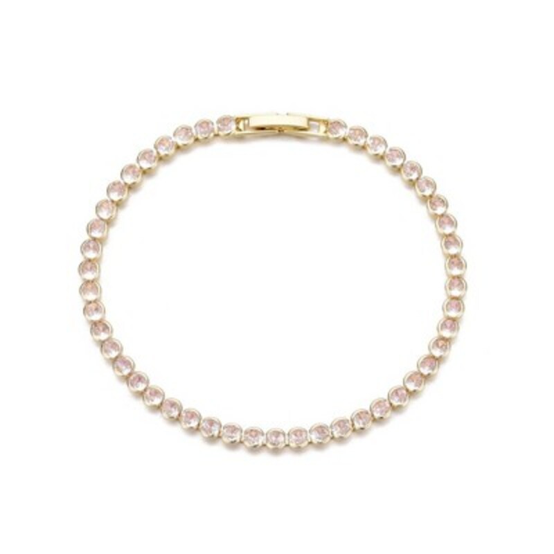 Gold-Plated Crystal Tennis Bracelet