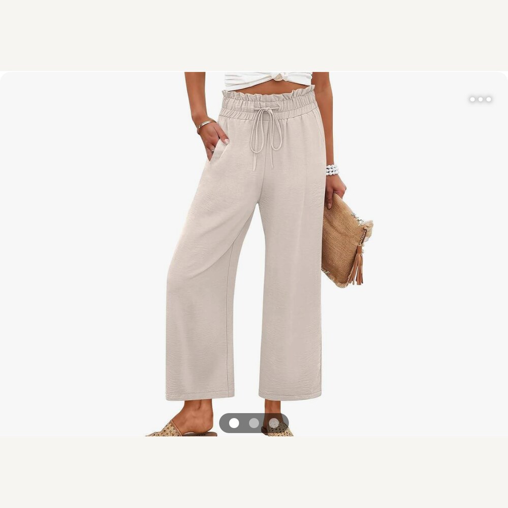 Cropped Waisted Palazzo Trousers