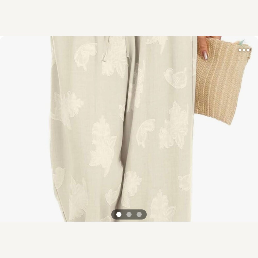 Summer Drawstring Palazzo Pants w Pockets