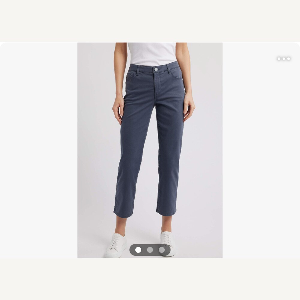 High Waist Straight Leg Stretch Twill Pants