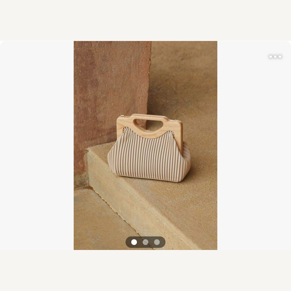 Beige Pleated Handbag