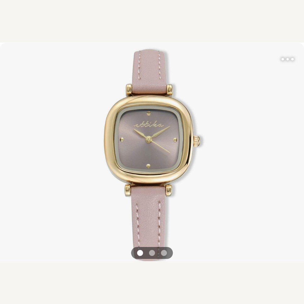 Square Case Leather Strap Watch