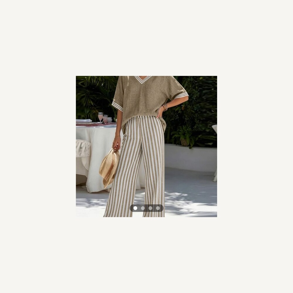 Striped Wide-Leg Lounge Set