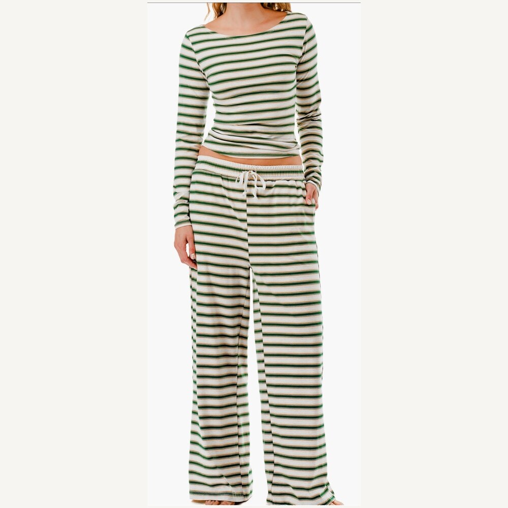 Striped Long Sleeve Lounge Set