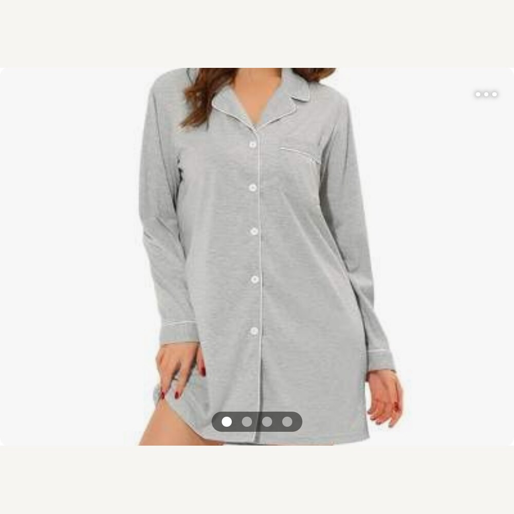 Button-Down Long Sleeve Sleep Shirt