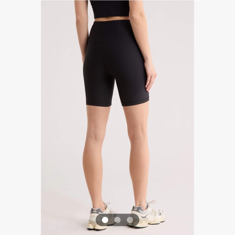 High-Waisted Ribbed Bike Shorts