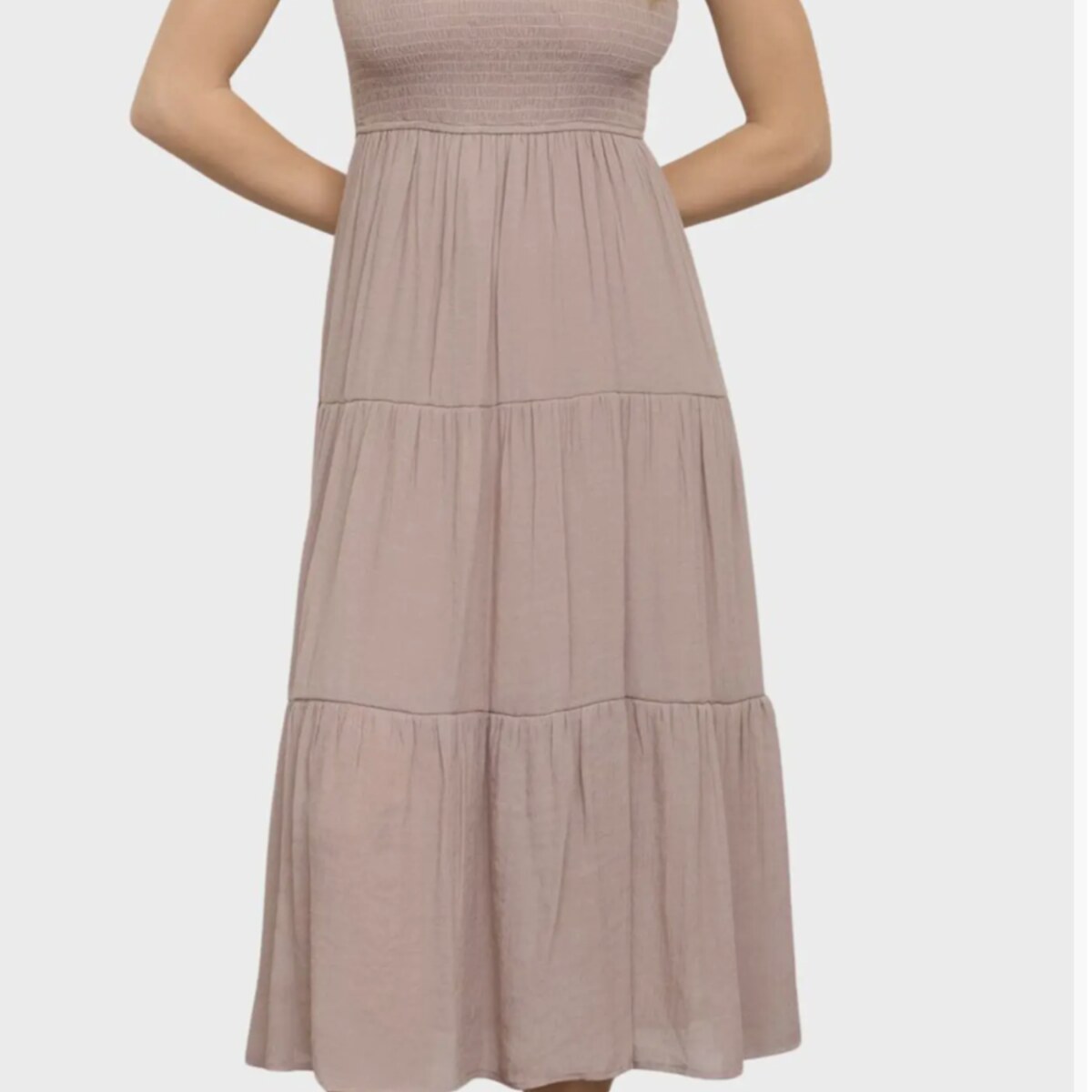 Smocked Flutter Sleeve Midi Dress