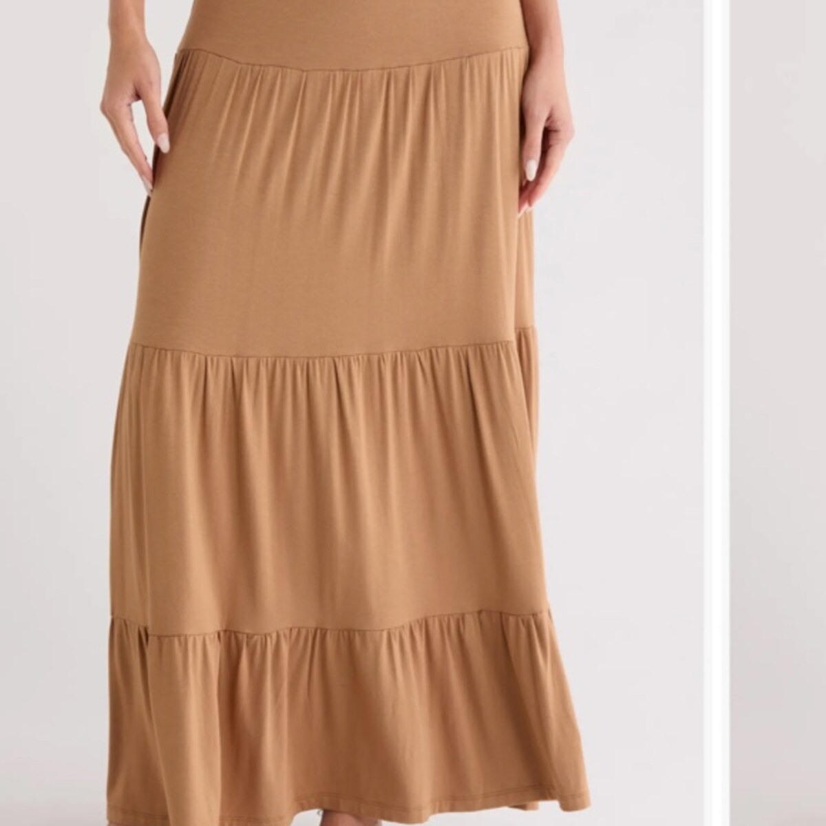 Ruched Tiered Maxi Skirt