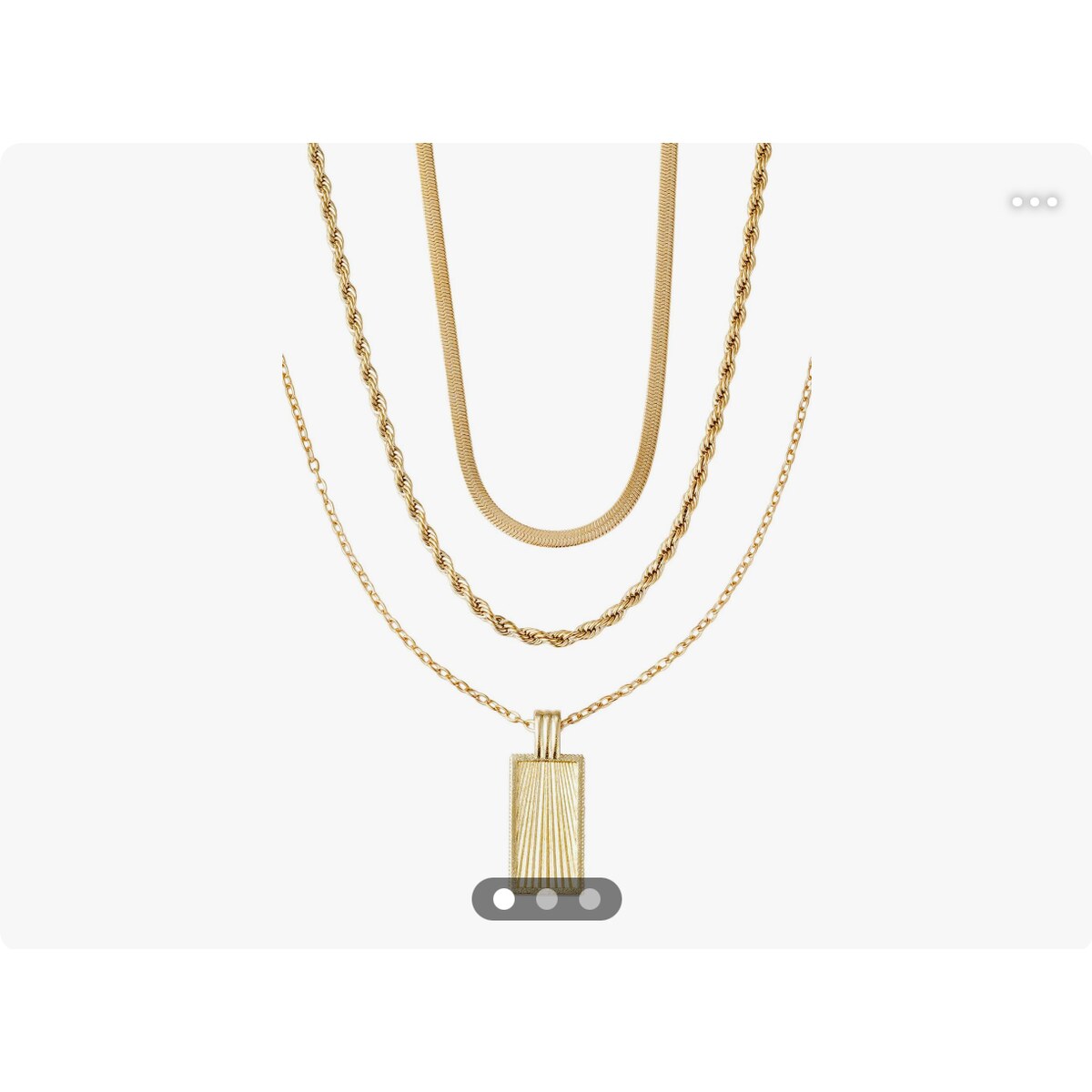 18K Gold Plated Mixed Chain & Pendant Necklace Set