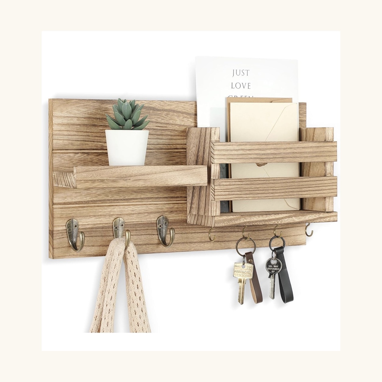 Wall-Mounted Mail & Key Holder