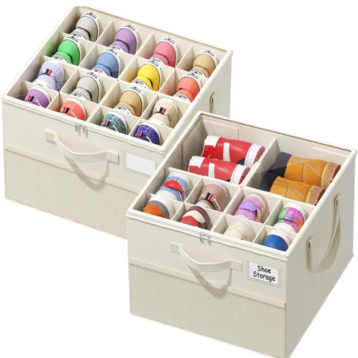 Shoe Organizer Boxes — Set of 2