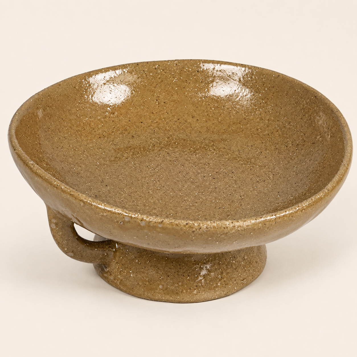 Stoneware Pedestal Bowl