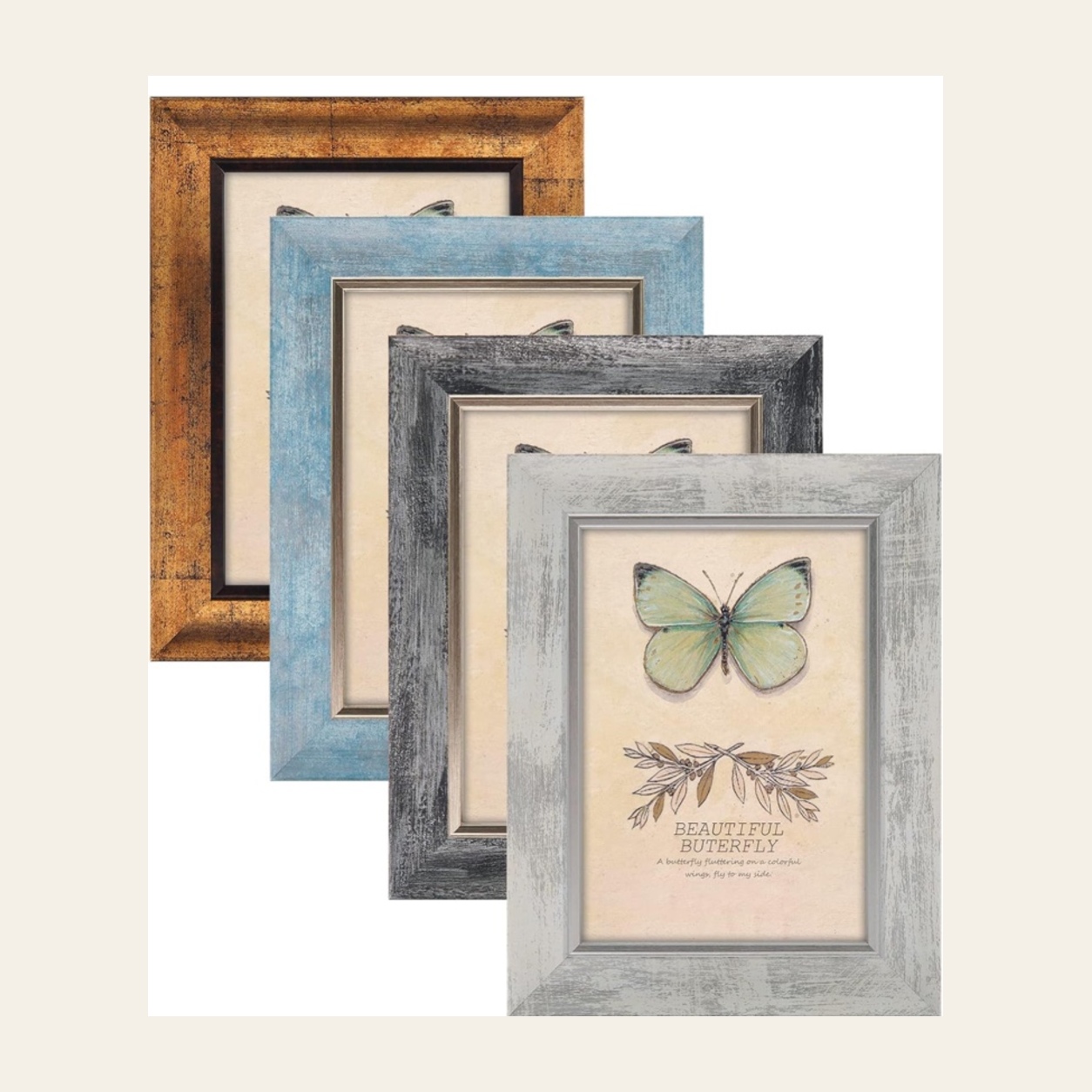 Distressed Picture Frame Set